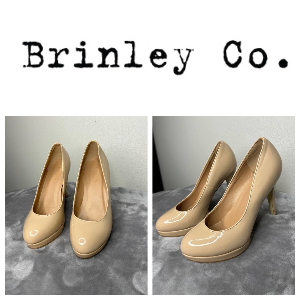 Brinley Co‎ Patent Platform Almond Toe Pumps 8